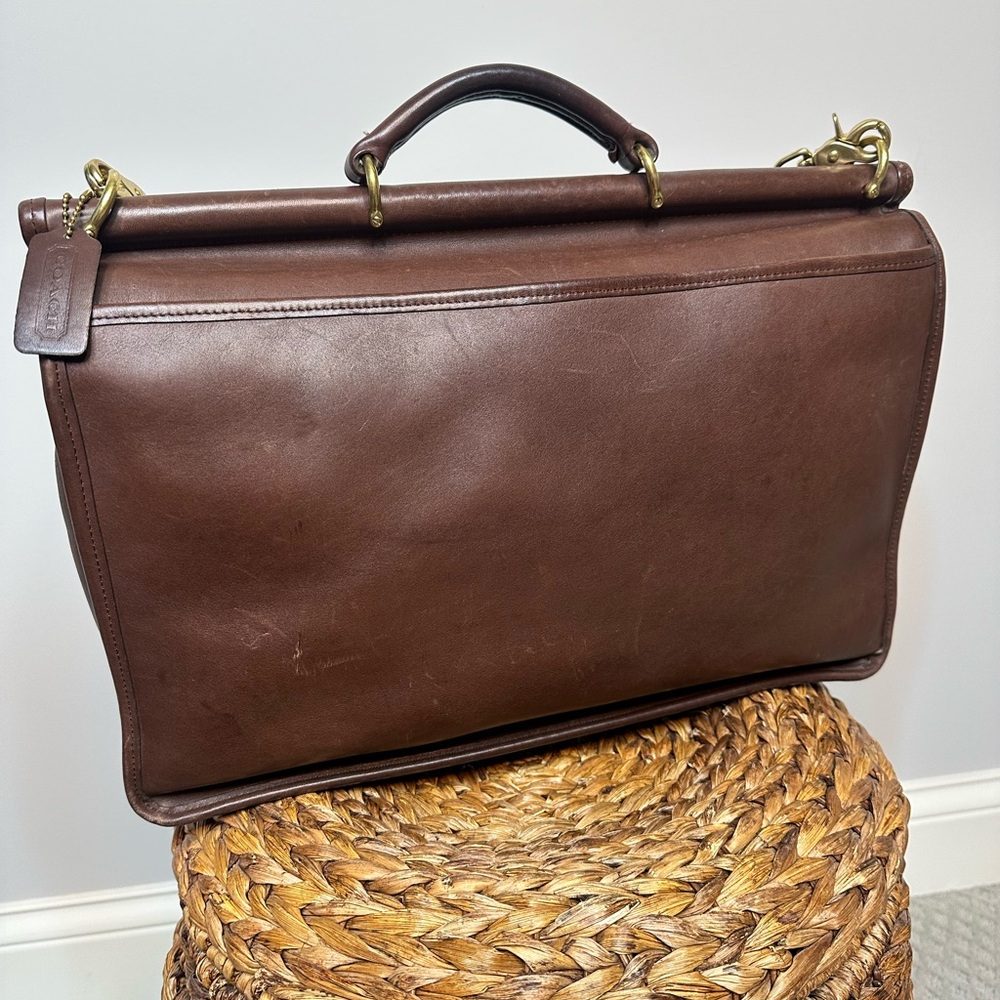 Vintage Coach Beekman 5266 Mocha dark brown leather briefcase bag made in USA - Picture 6 of 11